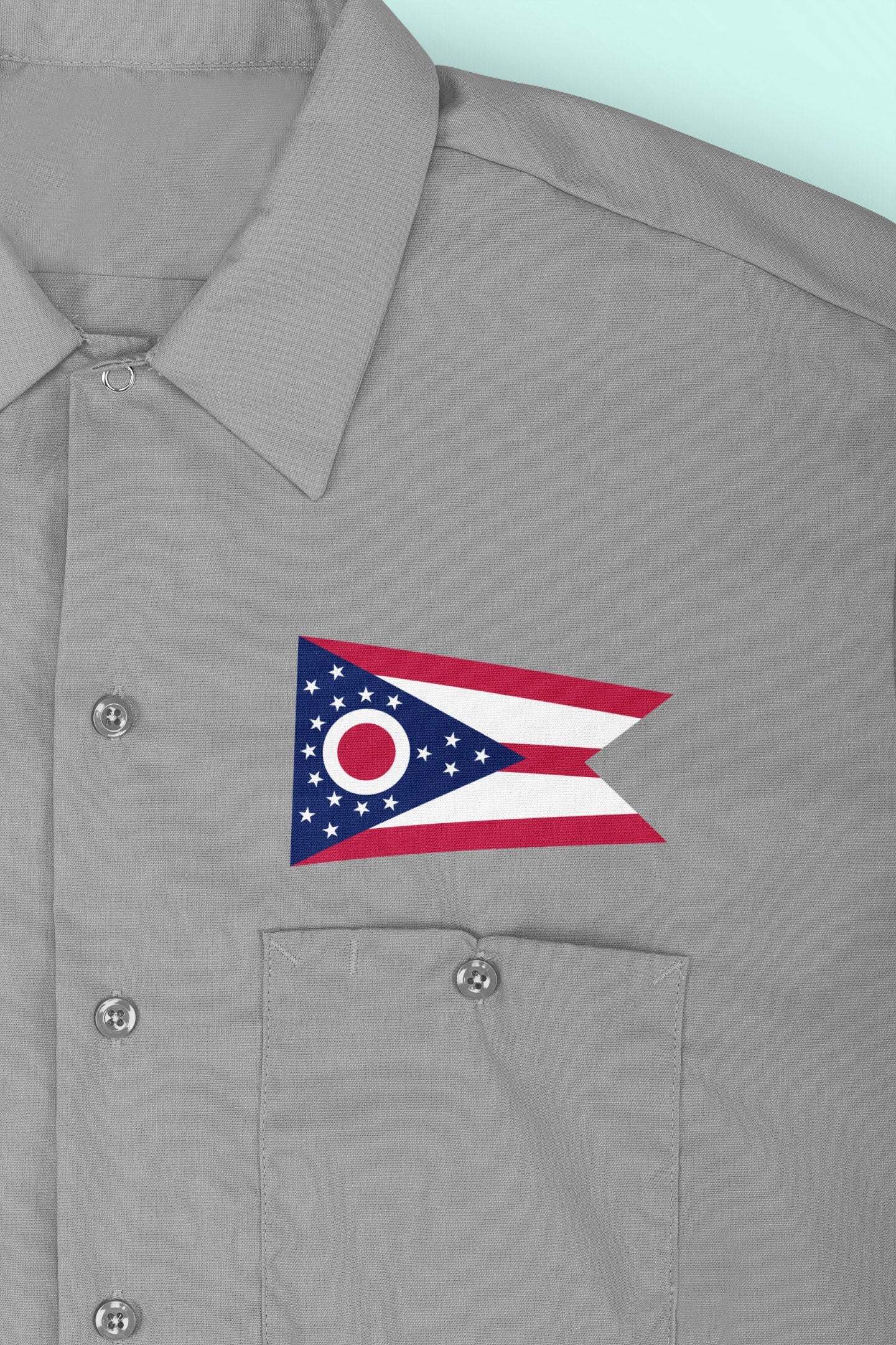 State of Ohio Flag Iron On Heat Transfer Vinyl HTV  Ohio State  Columbus  The Buckeye State  Birthplace of Aviation  The Heart of It All