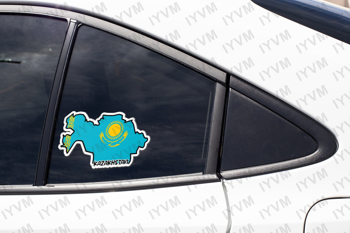 Kazakhstan Map Flag Sticker Decal / Republic of Kazakhstan / Қазақстан Республикасы / Nur-Sultan / Kazakh / Kazakhstani