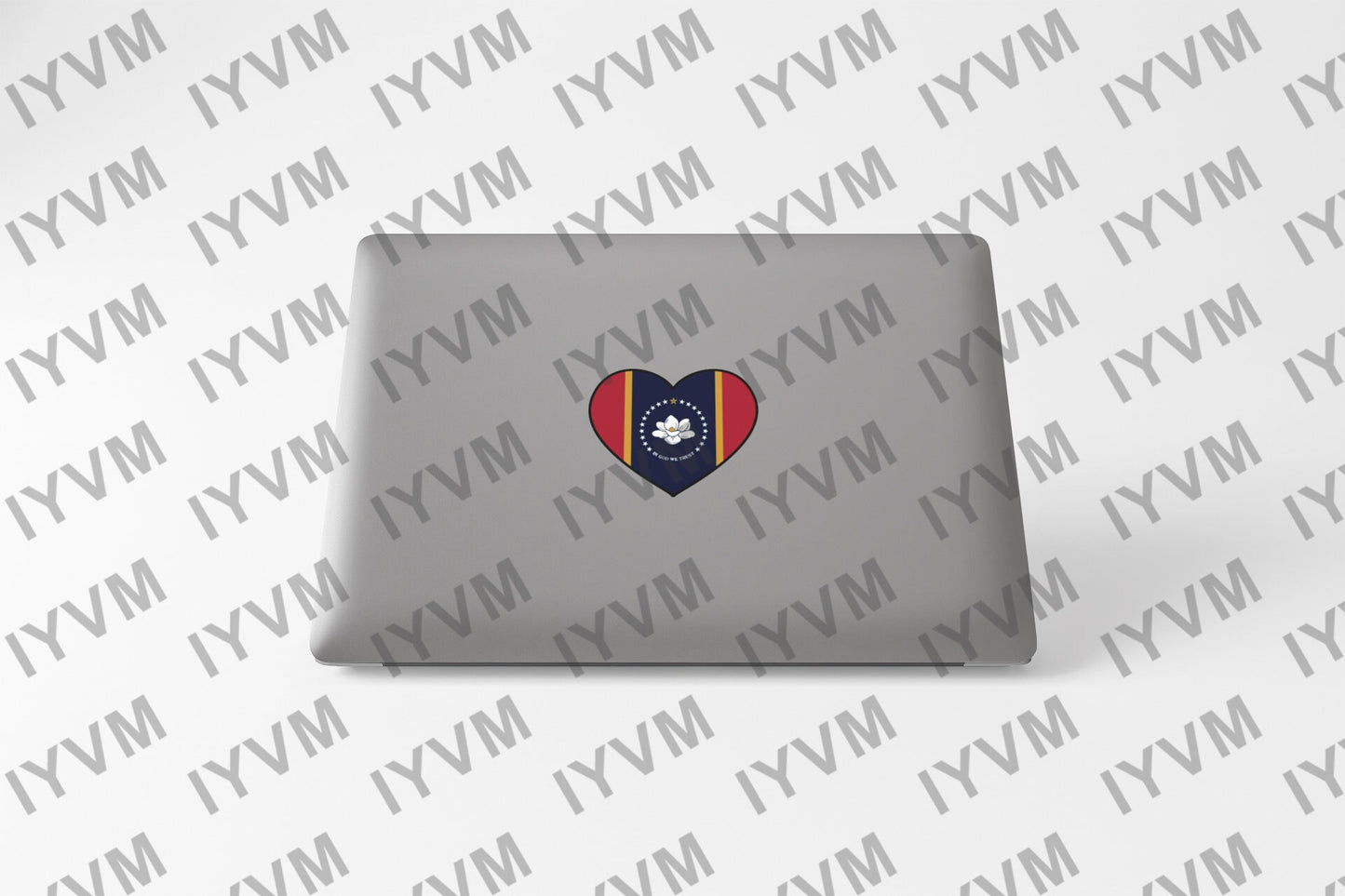 State of Mississippi Flag Heart Sticker Decal  USA Mississippi State  Jackson  The Magnolia State  The Birthplace of America's Music