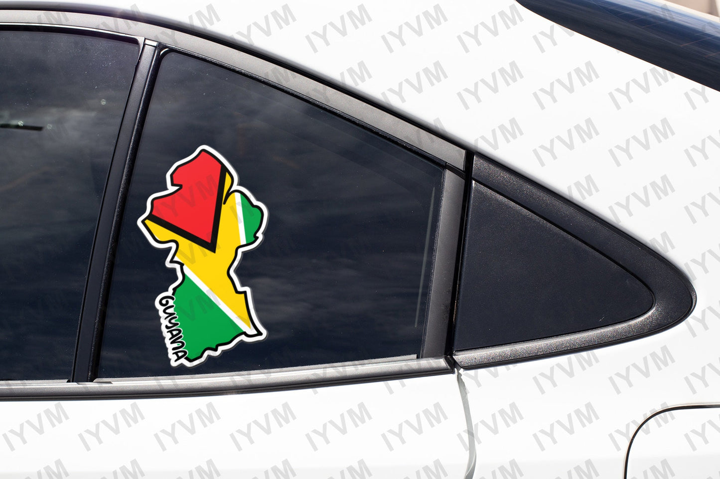 Guyana Map Flag Sticker Decal / Co‑operative Republic of Guyana / One People, One Nation, One Destiny / Georgetown / Guyanese