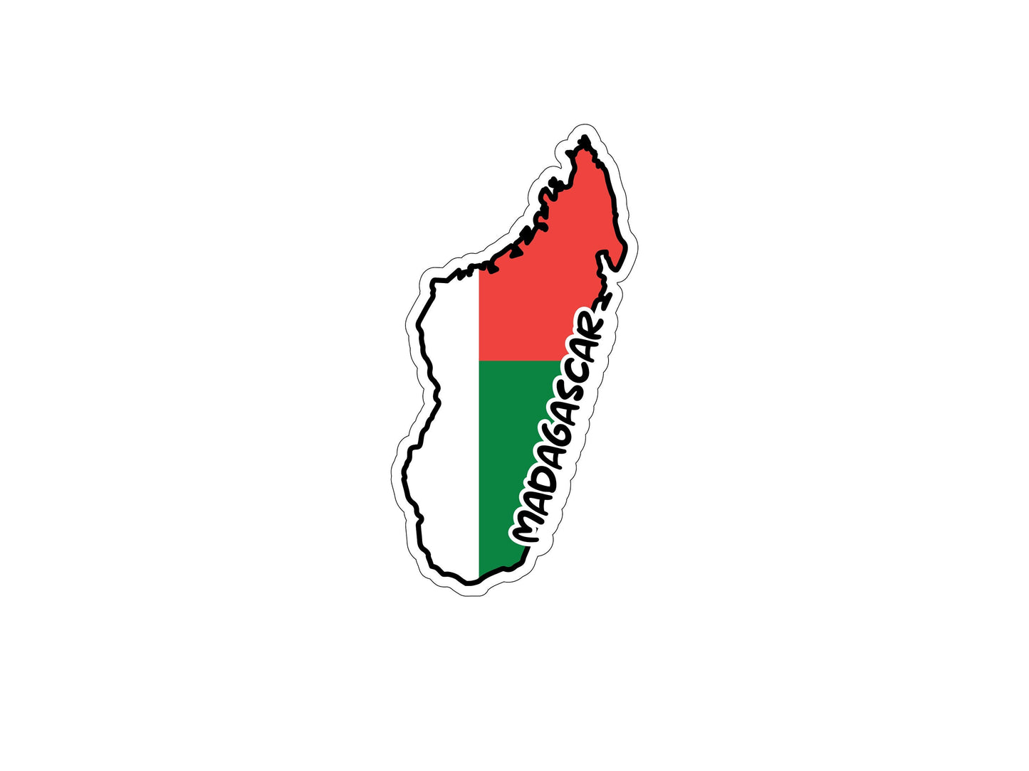 Madagascar Map Flag Sticker Decal