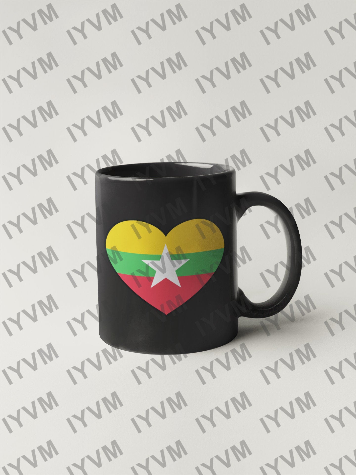 Myanmar Flag Heart Sticker Decal / Republic of the Union of Myanmar / Burma / Naypyidaw / Burmese /