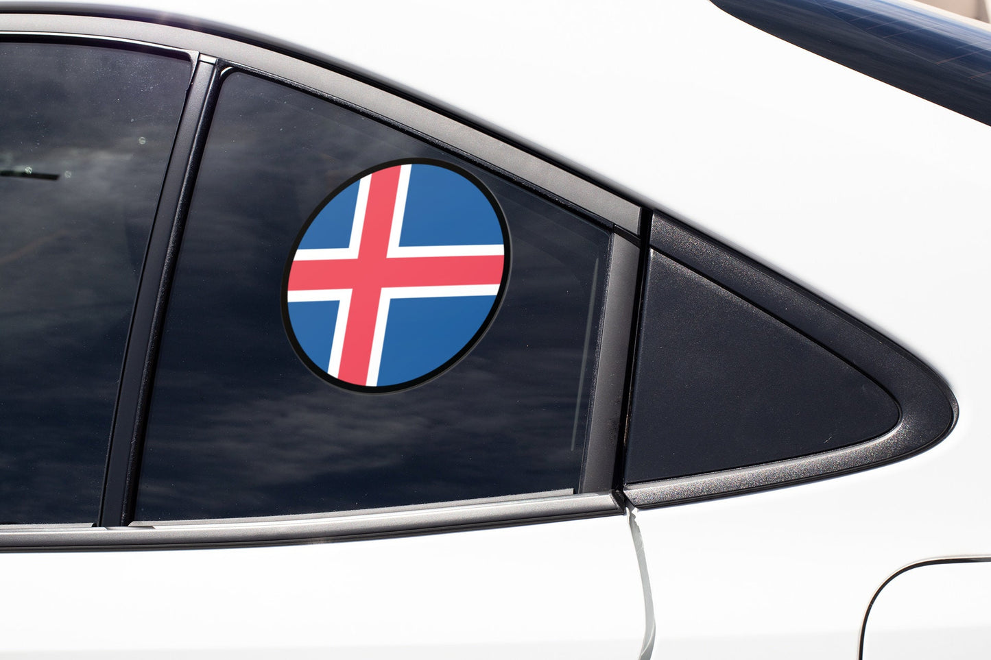 Iceland Flag Circle Sticker Decal