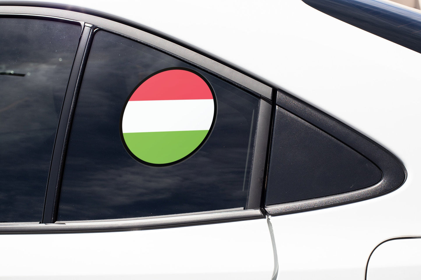 Hungary Flag Circle Sticker Decal