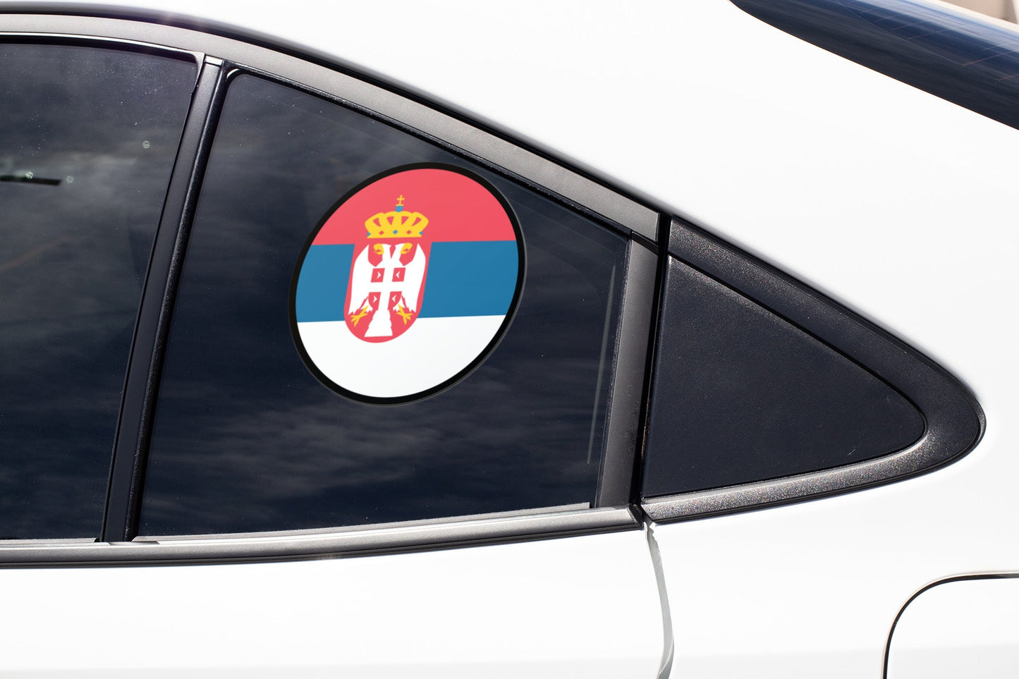 Serbia Flag Circle Sticker Decal