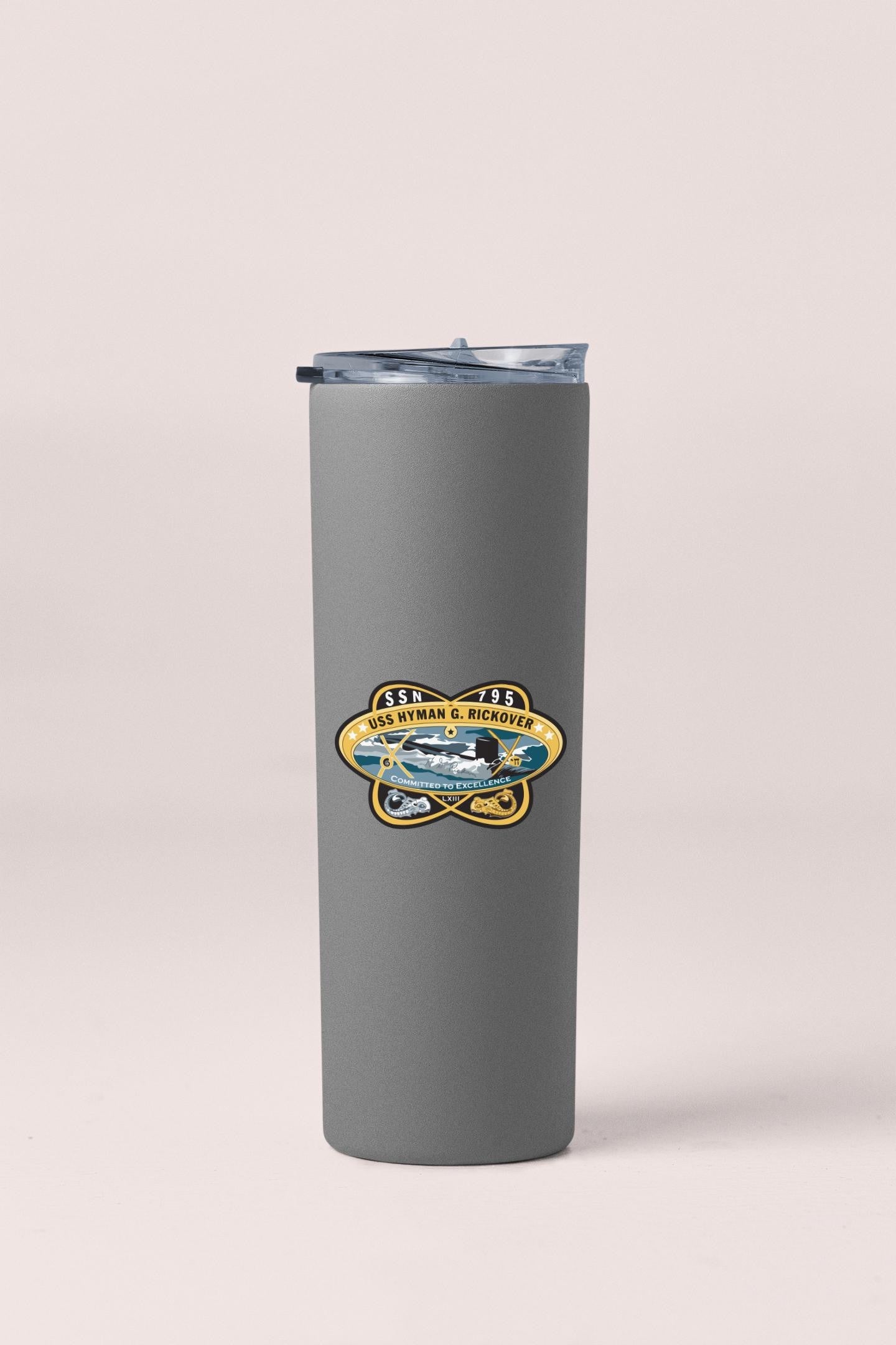 a stainless steel tumbler with a picture of a plane on it