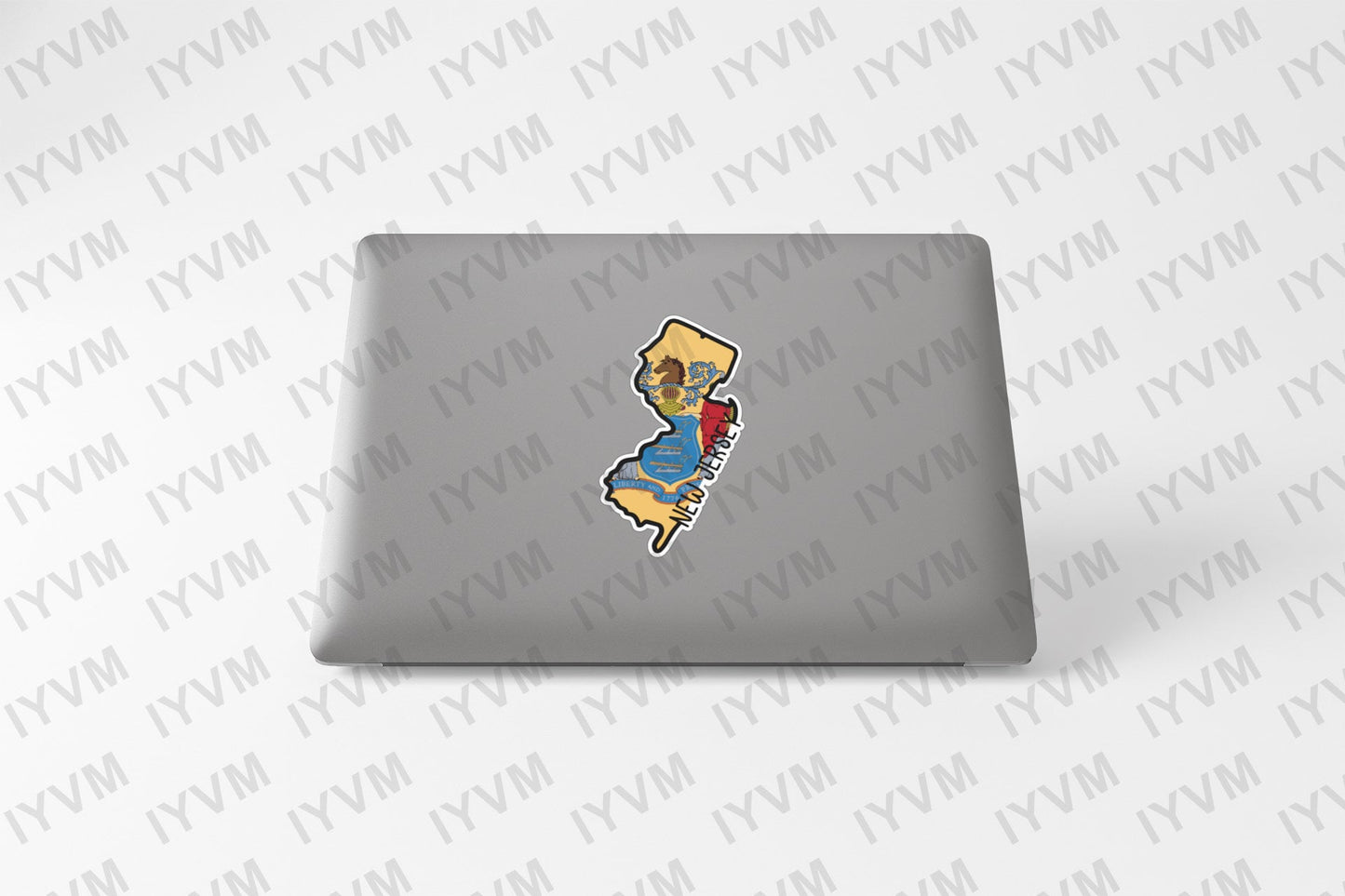State of New Jersey Map Flag Sticker Decal  USA New Jersey State  Trenton  The Garden State  The Crossroads of the Revolution /