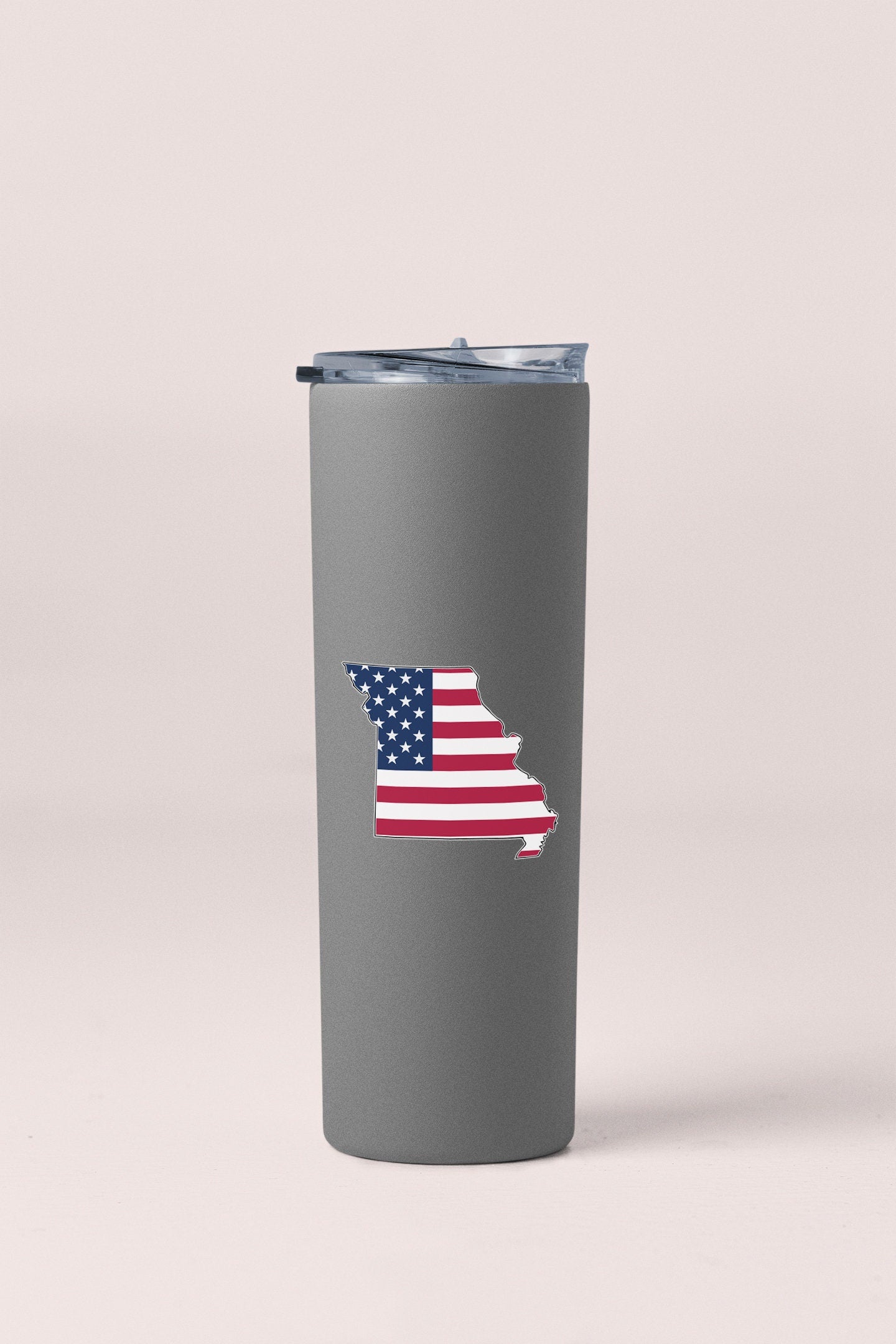 a stainless steel tumbler with the state of arizona painted on it