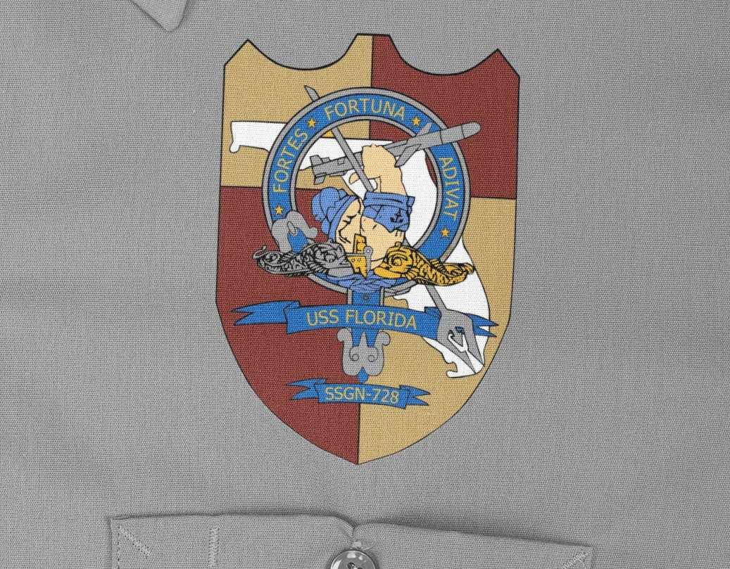 USS Florida SSGN-728 Badge Iron On Heat Transfer Vinyl HTV Ohio Class Guided missile submarine