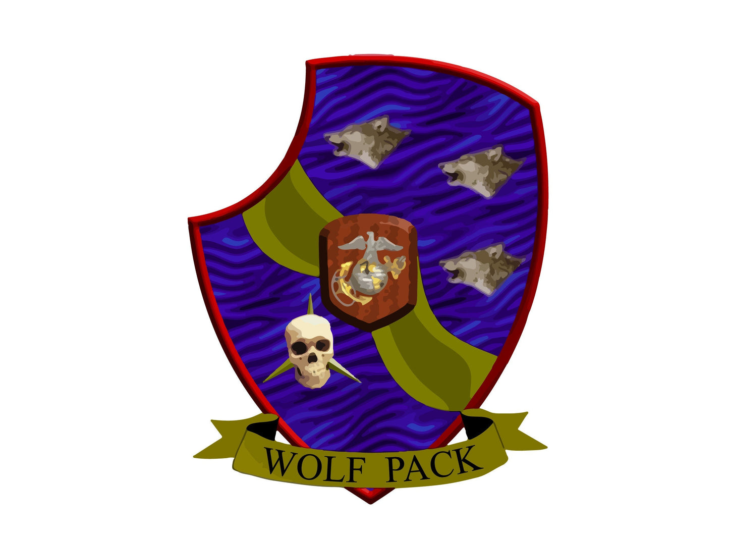 US Marine Corps Badge Sticker Decal  3rd Light Armored Reconnaissance Battalion Wolfpack Car Sticker Bumper Sticker for Car Emblem