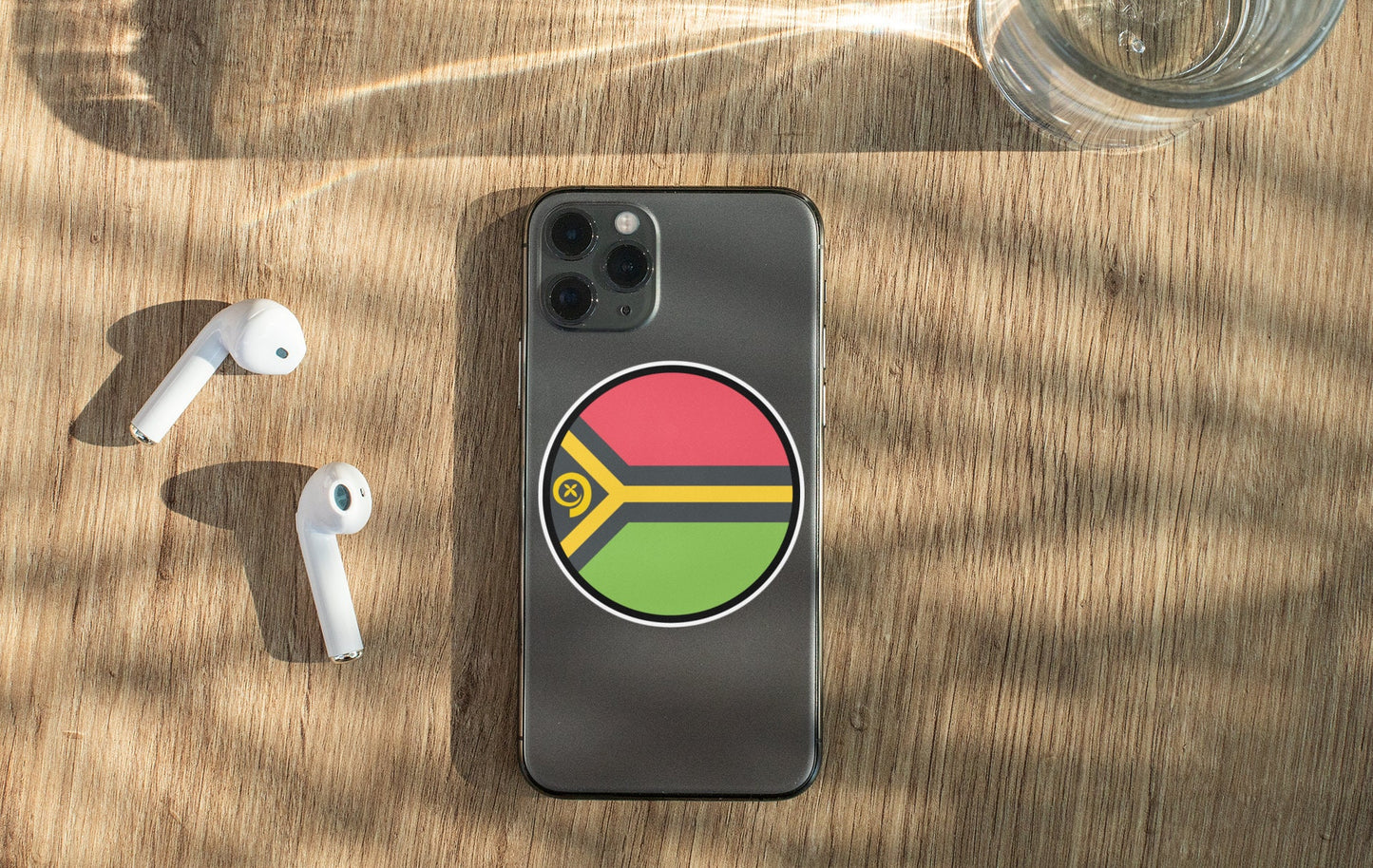Vanuatu Flag Circle Sticker Decal