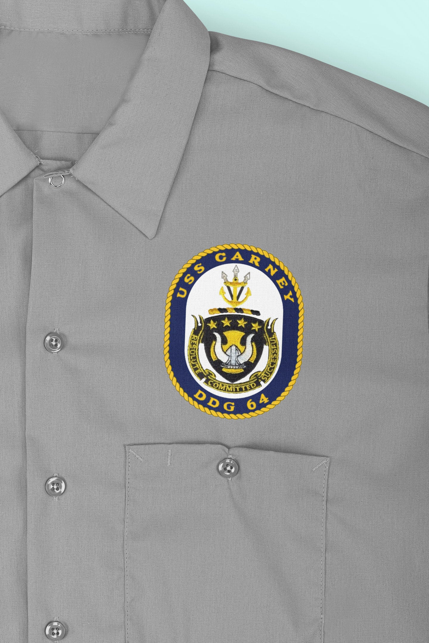 USS Carney DDG-64 Badge Iron On Heat Transfer Vinyl HTV Arleigh Burke Class Destroyer