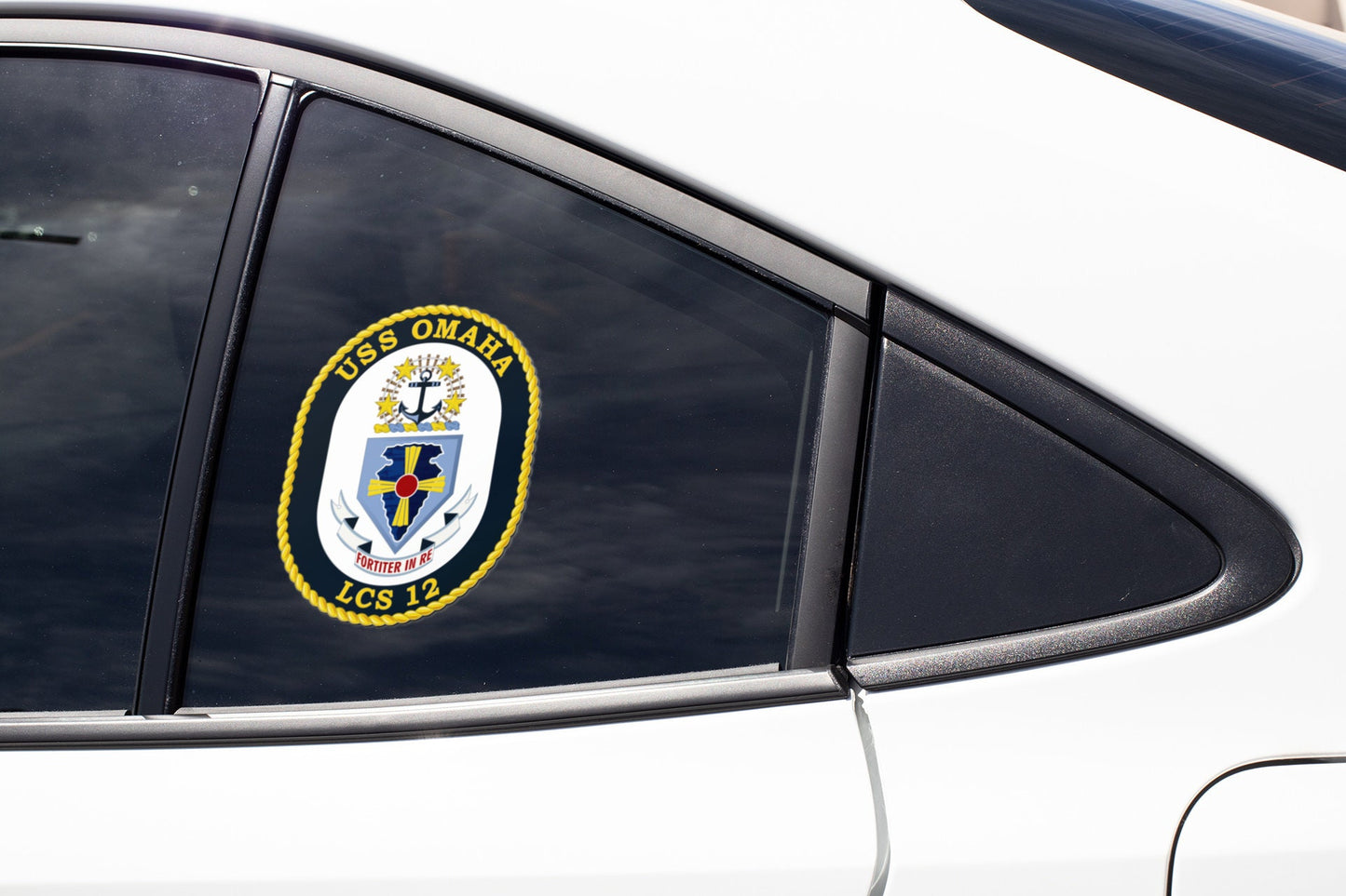 USS Omaha LCS-12 Badge Sticker Decal Independence Class Littoral combat ship Car Sticker Bumper Sticker for Car Emblem