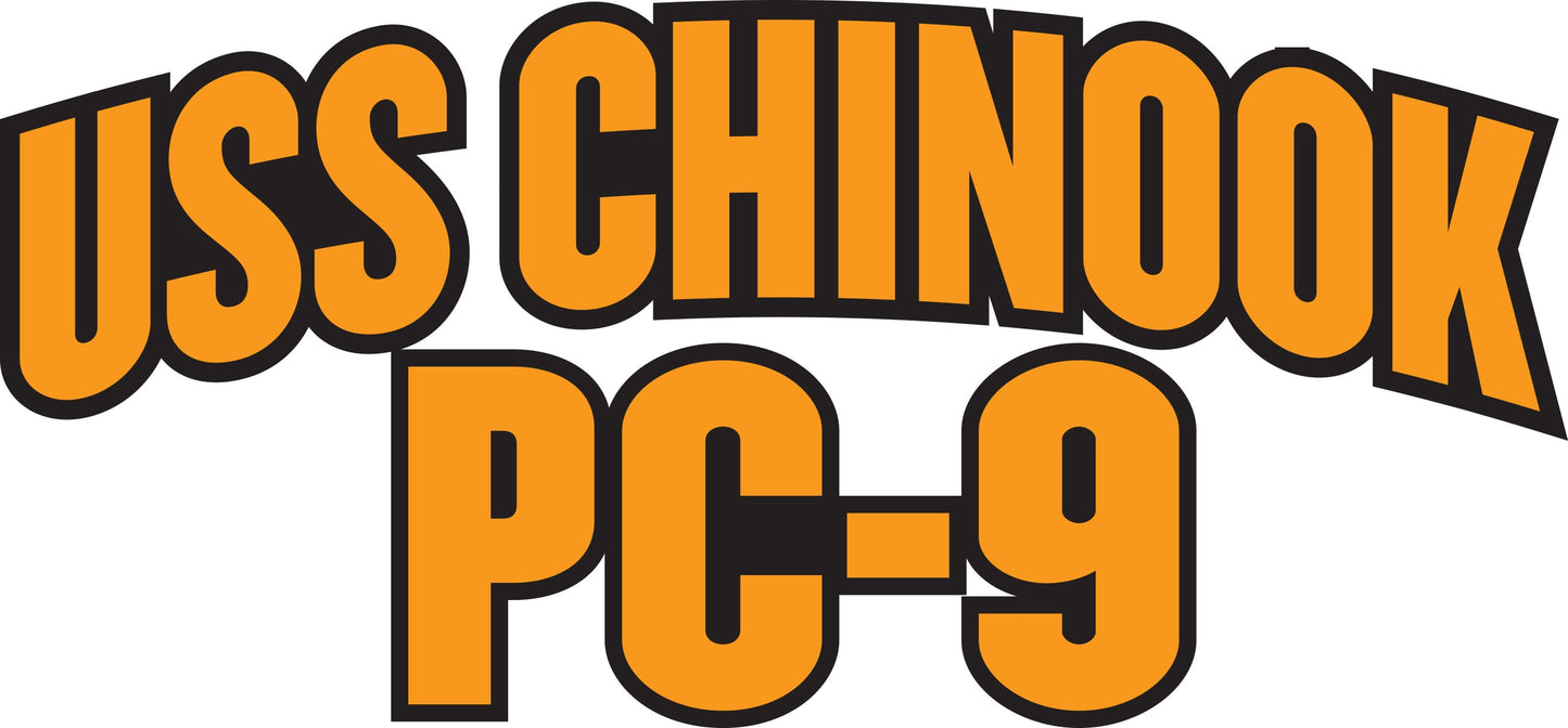 USS Chinook PC-9 Sticker Decal - Cyclone Class Patrol Boat Car Bumper Sticker