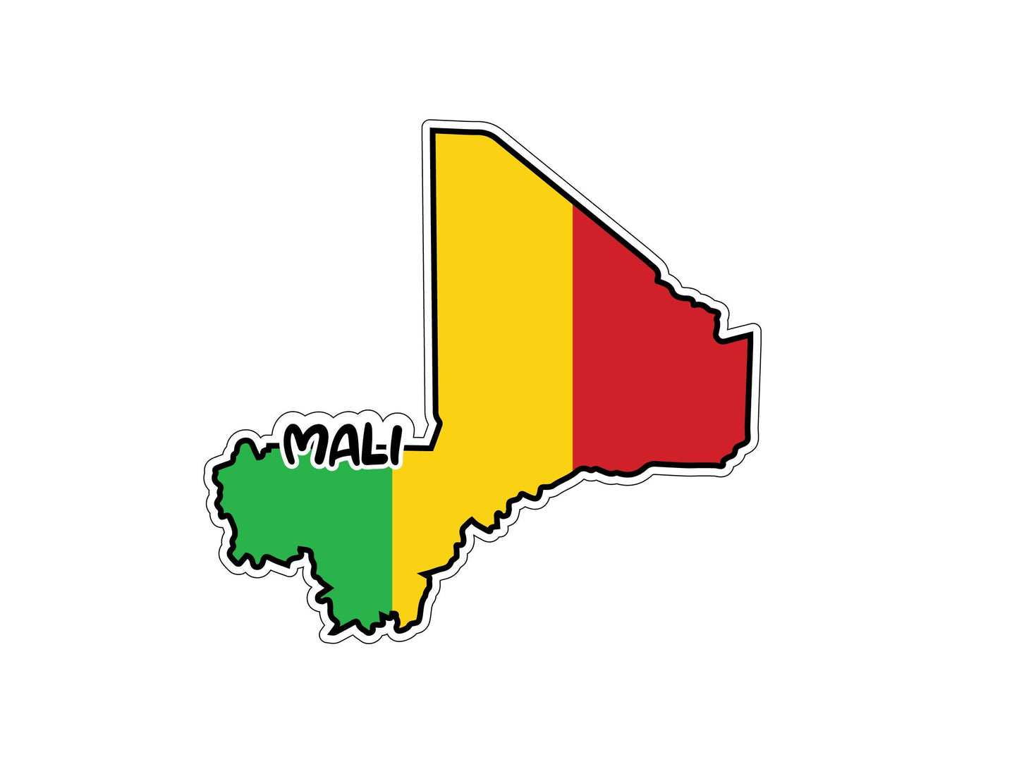 Mali Map Flag Sticker Decal