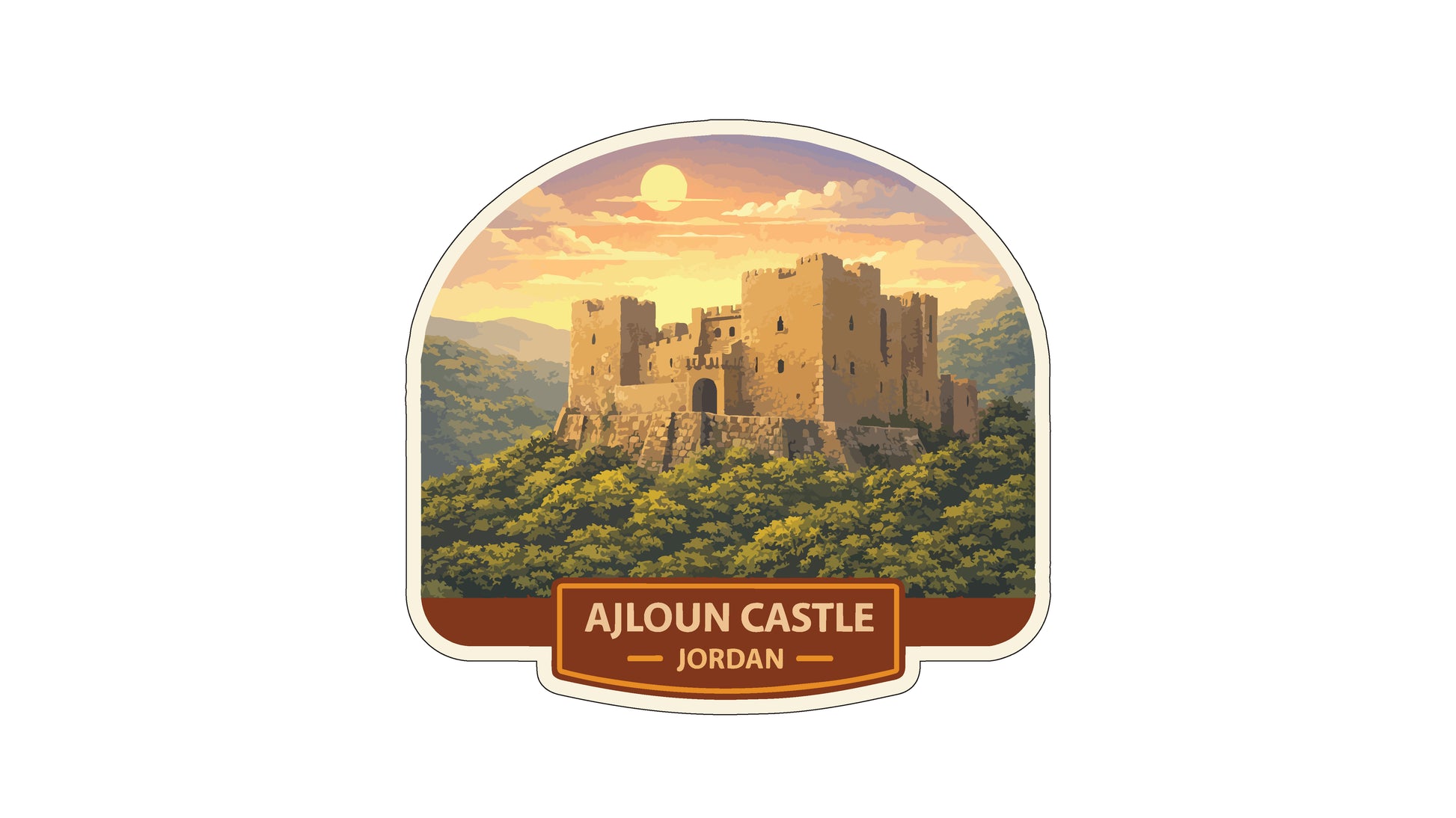 a castle, specifically the Aloun Castle, located in Jordan.