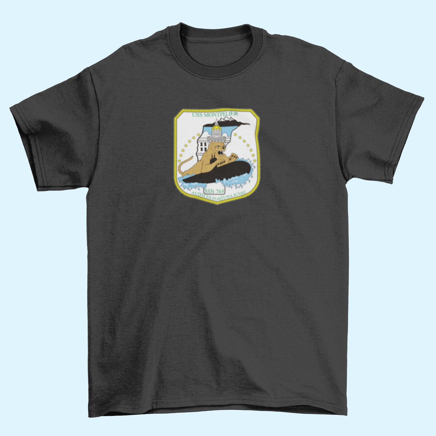 USS Montpelier SSN-765 Badge Iron On Heat Transfer Vinyl HTV Los Angeles Class Attack submarine