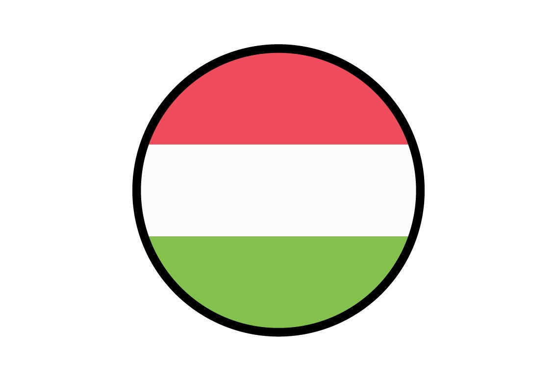 Hungary Flag Circle Sticker Decal