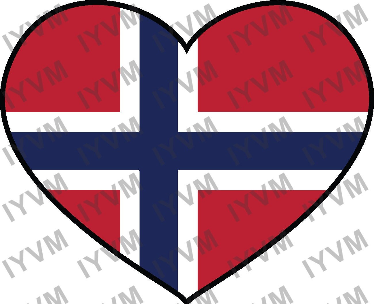 Norway Flag Heart Sticker Decal / Norwegian / Kingdom of Norway / Oslo