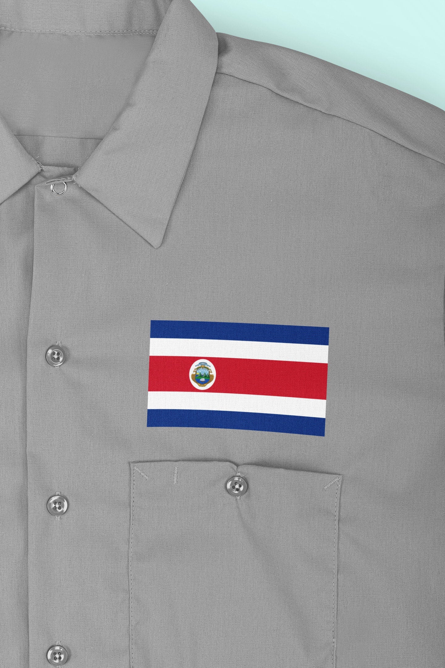 Costa Rica Flag Iron On Heat Transfer Vinyl HTV / Republic of Costa Rica / San José / Costa Rican