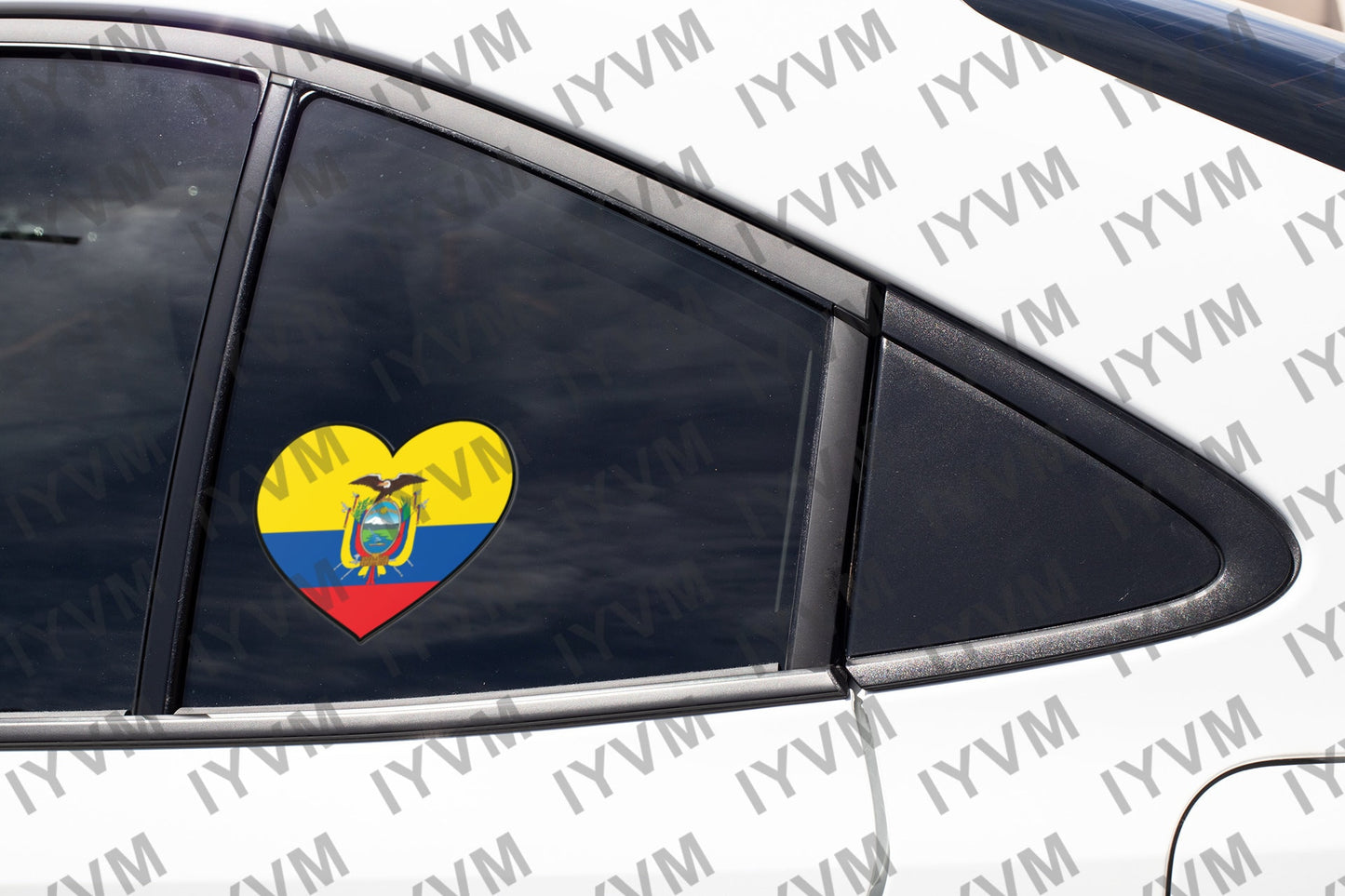 Ecuador Flag Heart Sticker Decal / Republic of Ecuador / Dios, patria y libertad / Quito / Ecuadorian