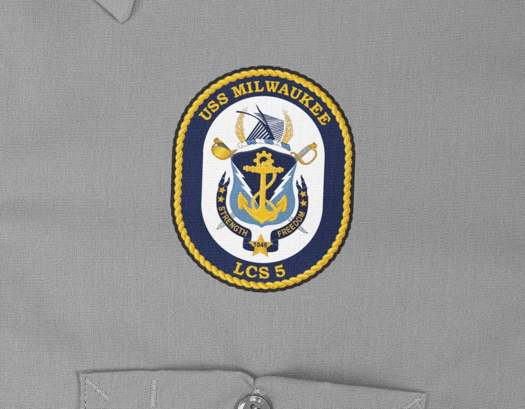 USS Milwaukee LCS-5 Badge Iron On Heat Transfer Vinyl HTV Freedom Class Littoral Combat Ship