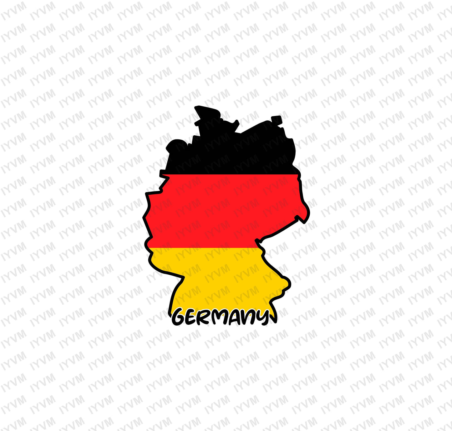 Germany Map Iron On Heat Transfer Vinyl HTV / Federal Republic of Germany / Berlin / German / Bundesrepublik Deutschland