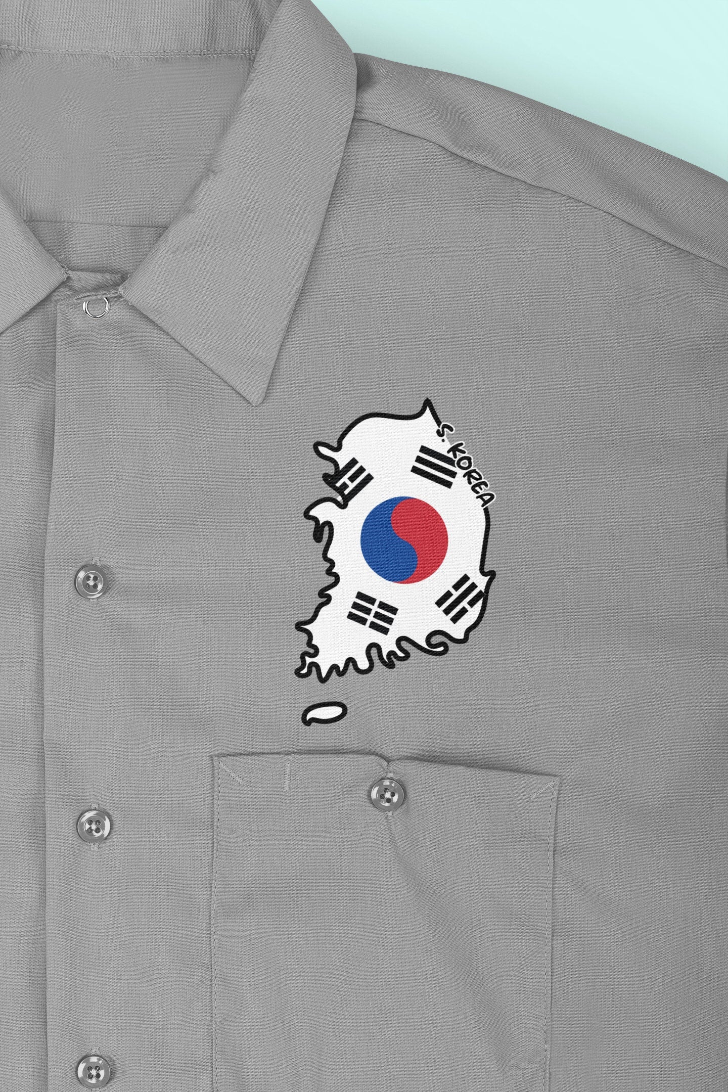 South Korea Map Iron On Heat Transfer Vinyl HTV / Republic of Korea / Seoul / Korean