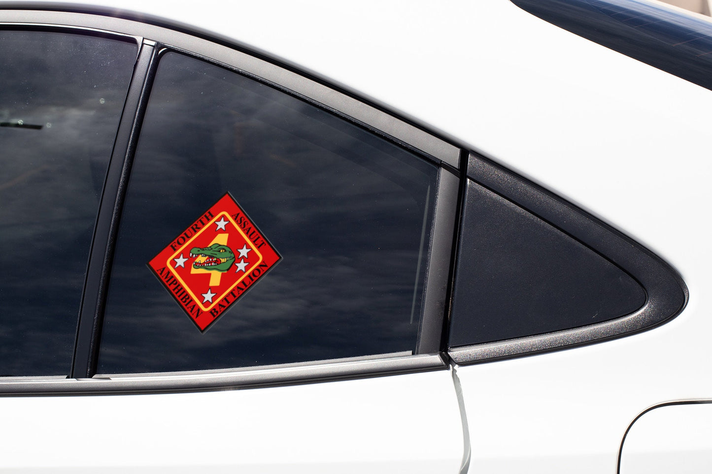 US Marine Corps Badge Sticker Decal  4th Assault Amphibian Battalion 4th Tracks Car Sticker Bumper Sticker for Car Emblem