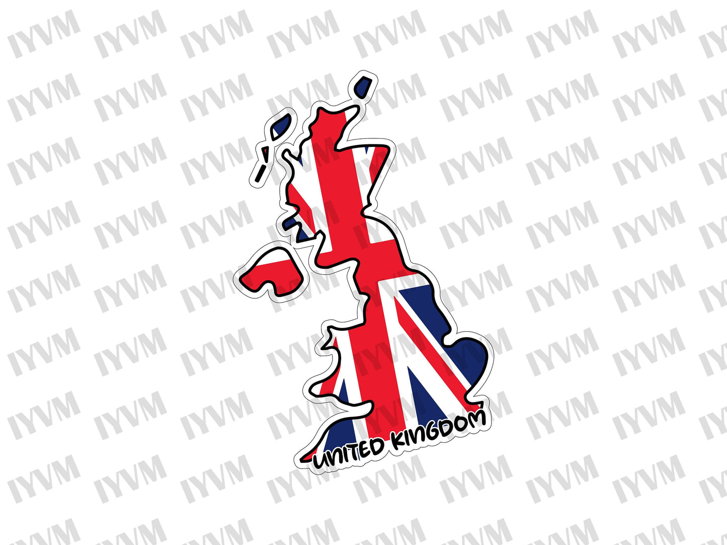 United Kingdom Map Flag Sticker Decal / United Kingdom of Great Britain and Northern Ireland / UK / Britain / London /