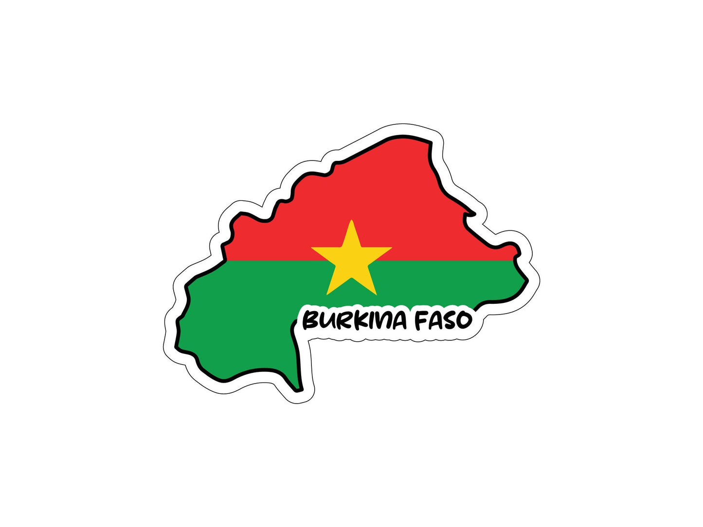 Burkina Faso Map Flag Sticker Decal
