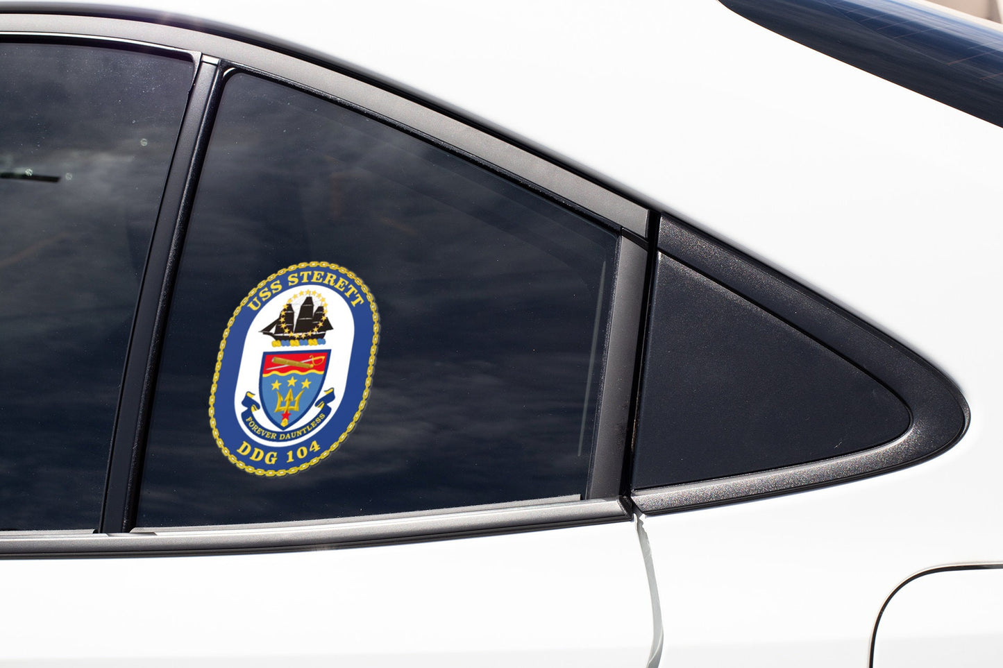 USS Sterett DDG-104 Badge Sticker Decal Arleigh Burke Class Destroyer Car Sticker Bumper Sticker for Car Emblem