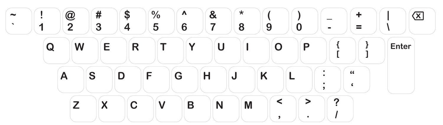 Standard English Keyboard Sticker QWERTY Dvorak Colemak Vinyl Sticker Decal