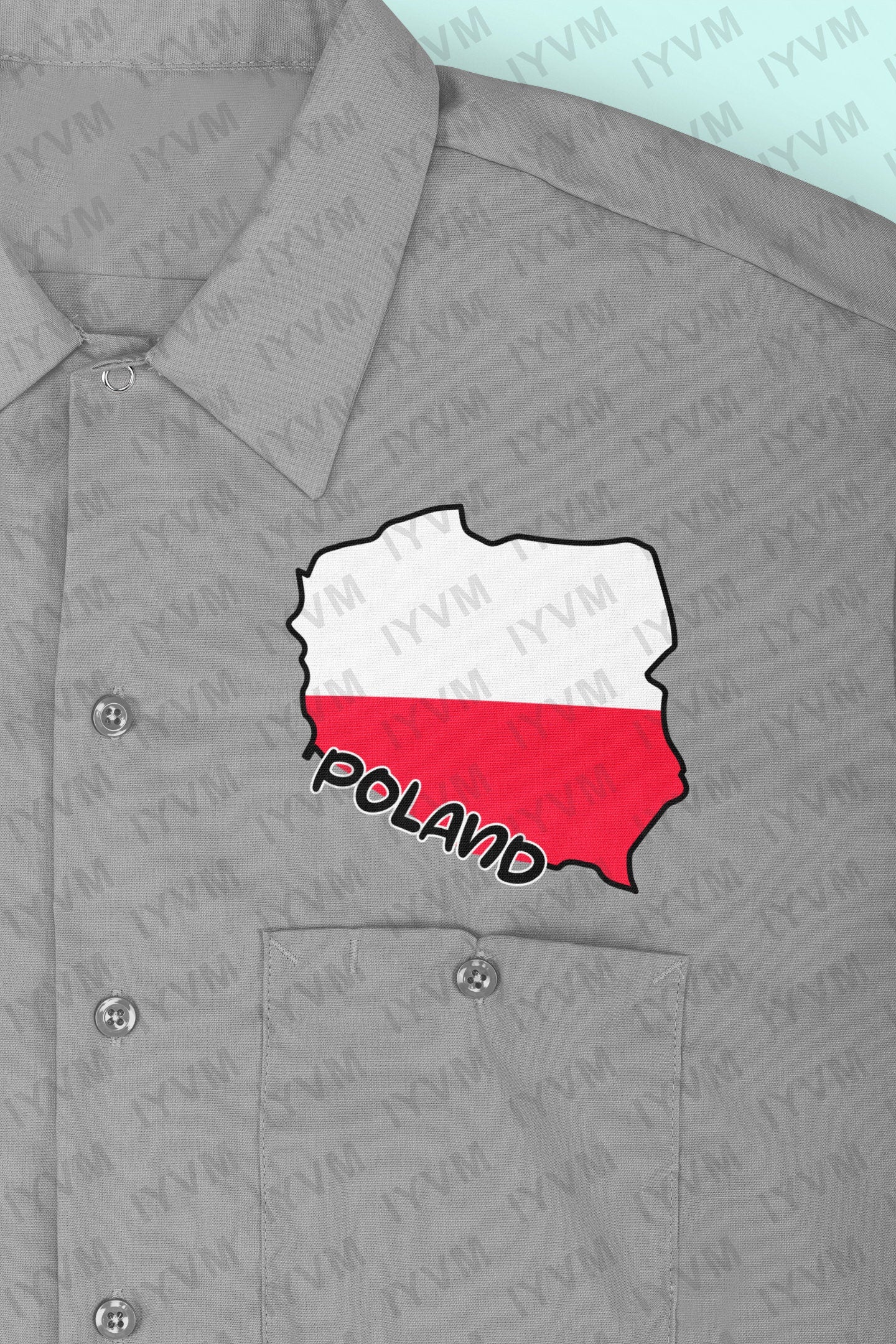 Poland Map Iron On Heat Transfer Vinyl HTV / Republic of Poland / Rzeczpospolita Polska / Warsaw / Polish