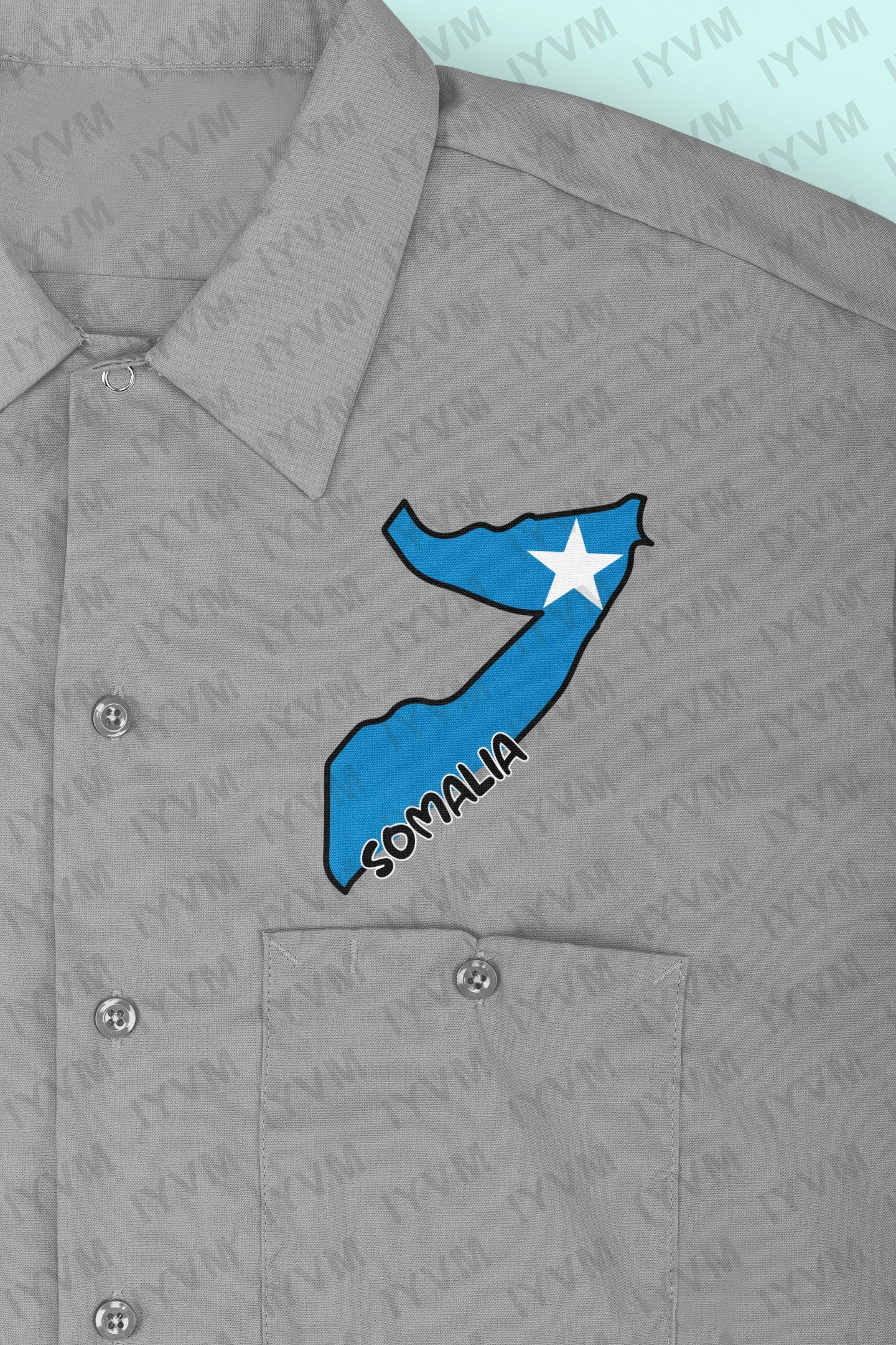 Somalia Map Flag Iron On Heat Transfer Vinyl HTV Federal Republic of Somalia Jamhuuriyadda Federaalka Soomaaliya Mogadishu Somali Somalian