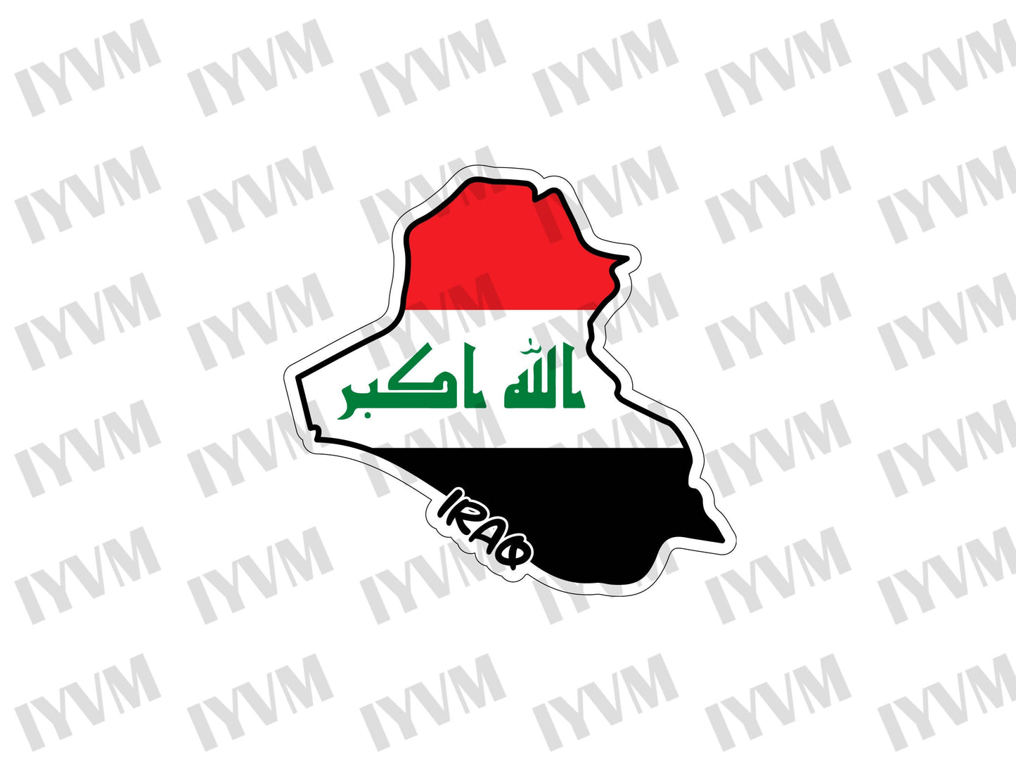 Iraq Map Flag Sticker Decal / Republic of Iraq / Baghdad / Iraqi