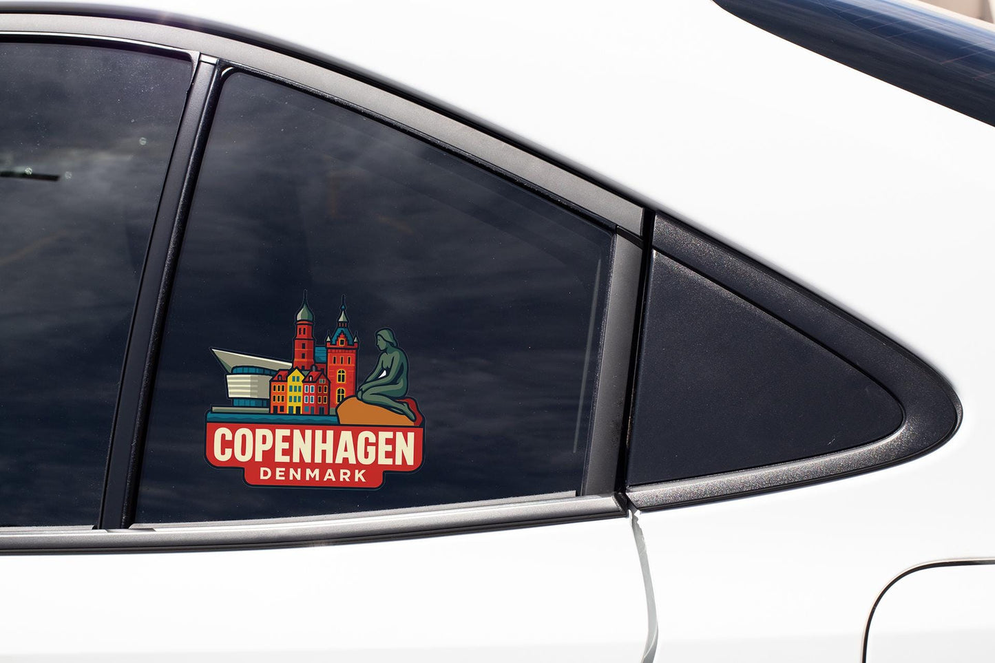 a close up of a car window with a sticker on it