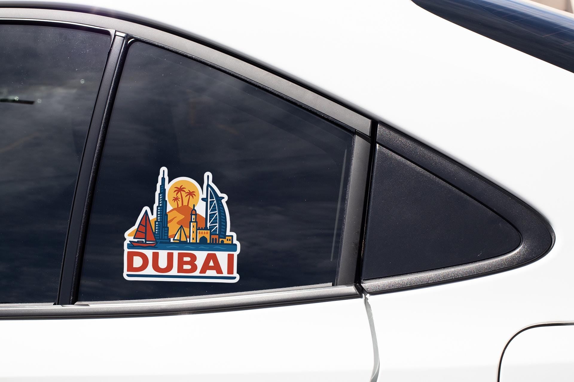 a close up of a car window with a sticker on it