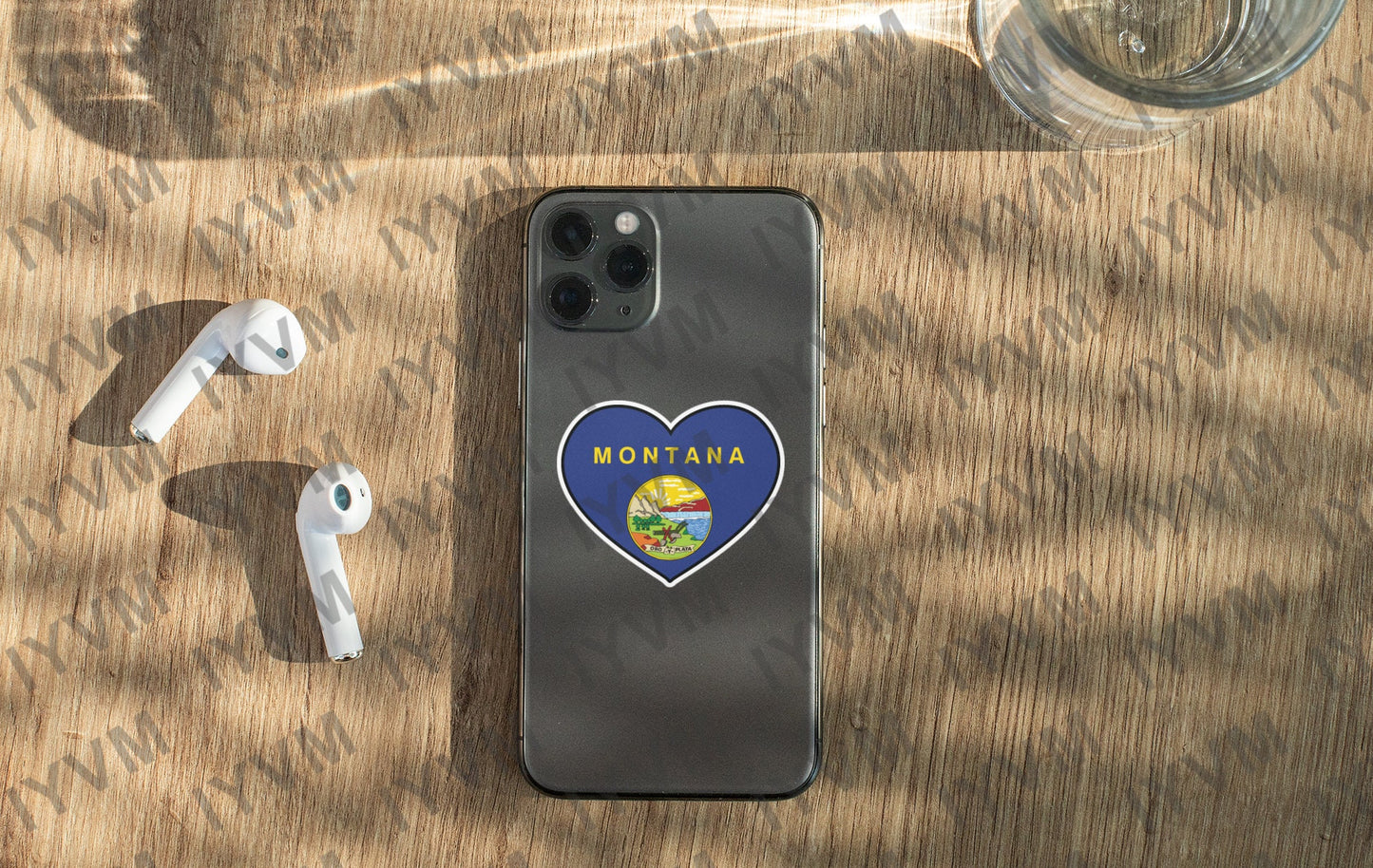 State of Montana Flag Heart Sticker Decal  USA Montana State  Helena  The Treasure State  Big Sky Country  The Last Best Place