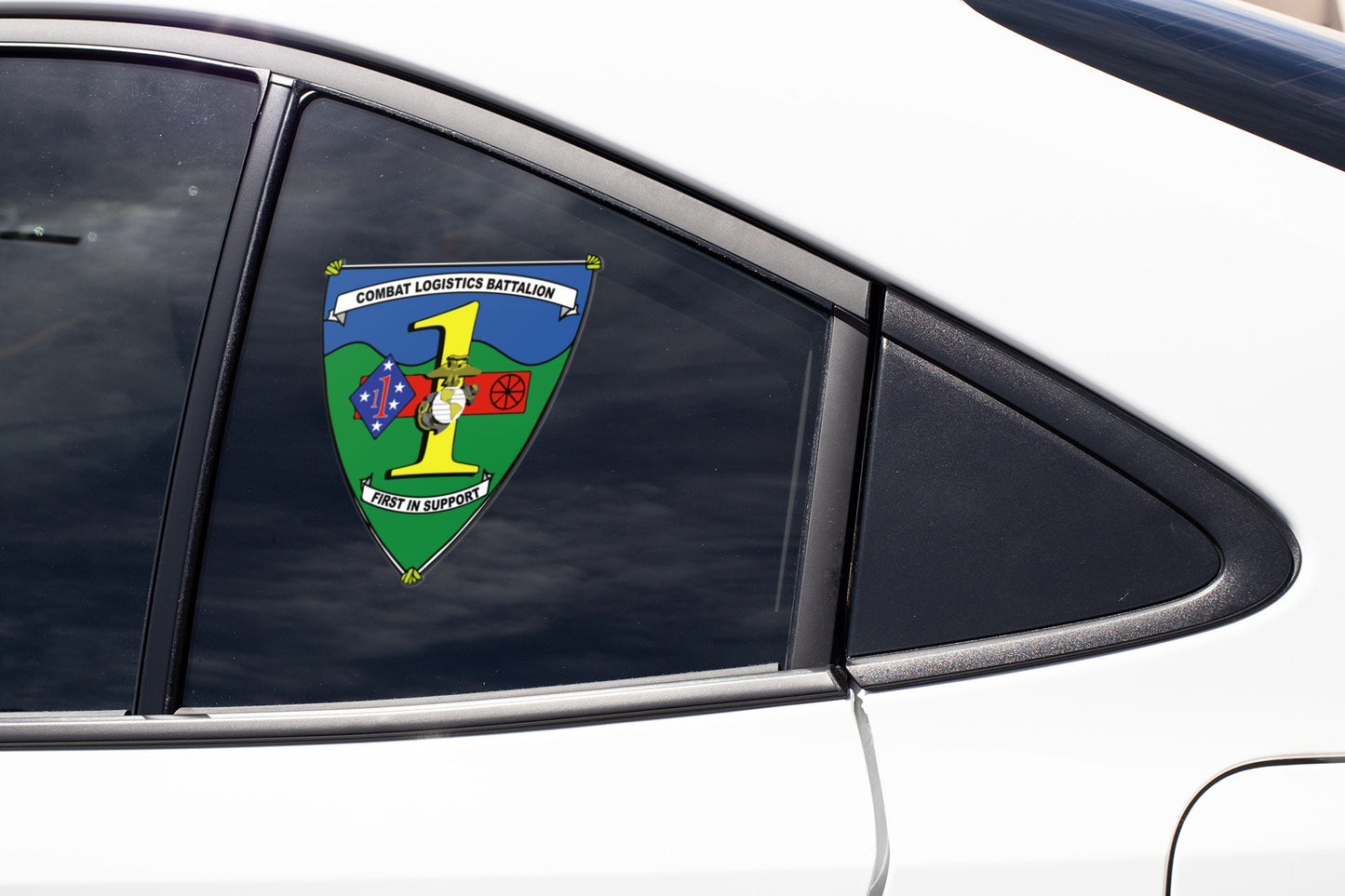 a car with a sticker on the side of it