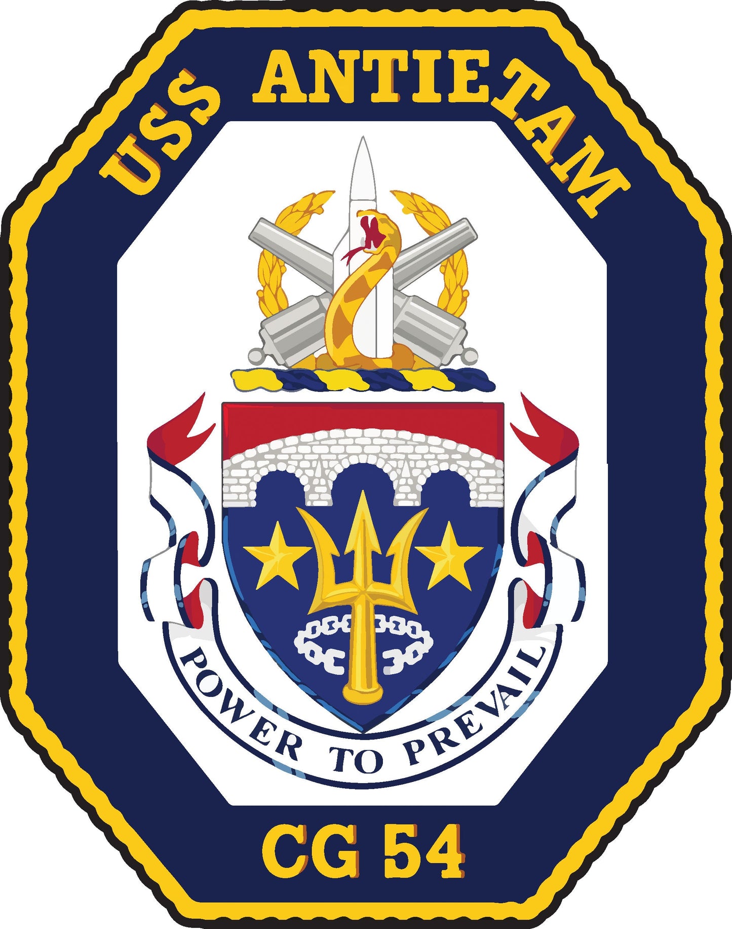 USS Antietam CG-54 Badge Iron On Heat Transfer Vinyl HTV Ticonderoga Class Cruiser