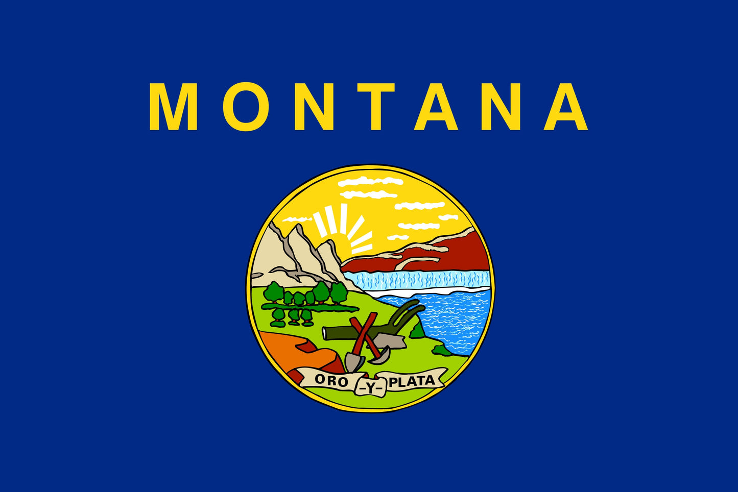State of Montana Flag Iron On Heat Transfer Vinyl HTV  Montana State  Helena  The Treasure State  Big Sky Country  The Last Best Place
