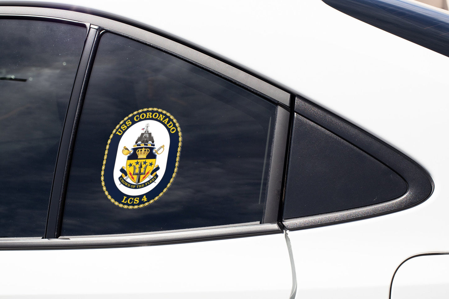 USS Coronado LCS-4 Badge Sticker Decal Independence Class Littoral combat ship Car Sticker Bumper Sticker for Car Emblem