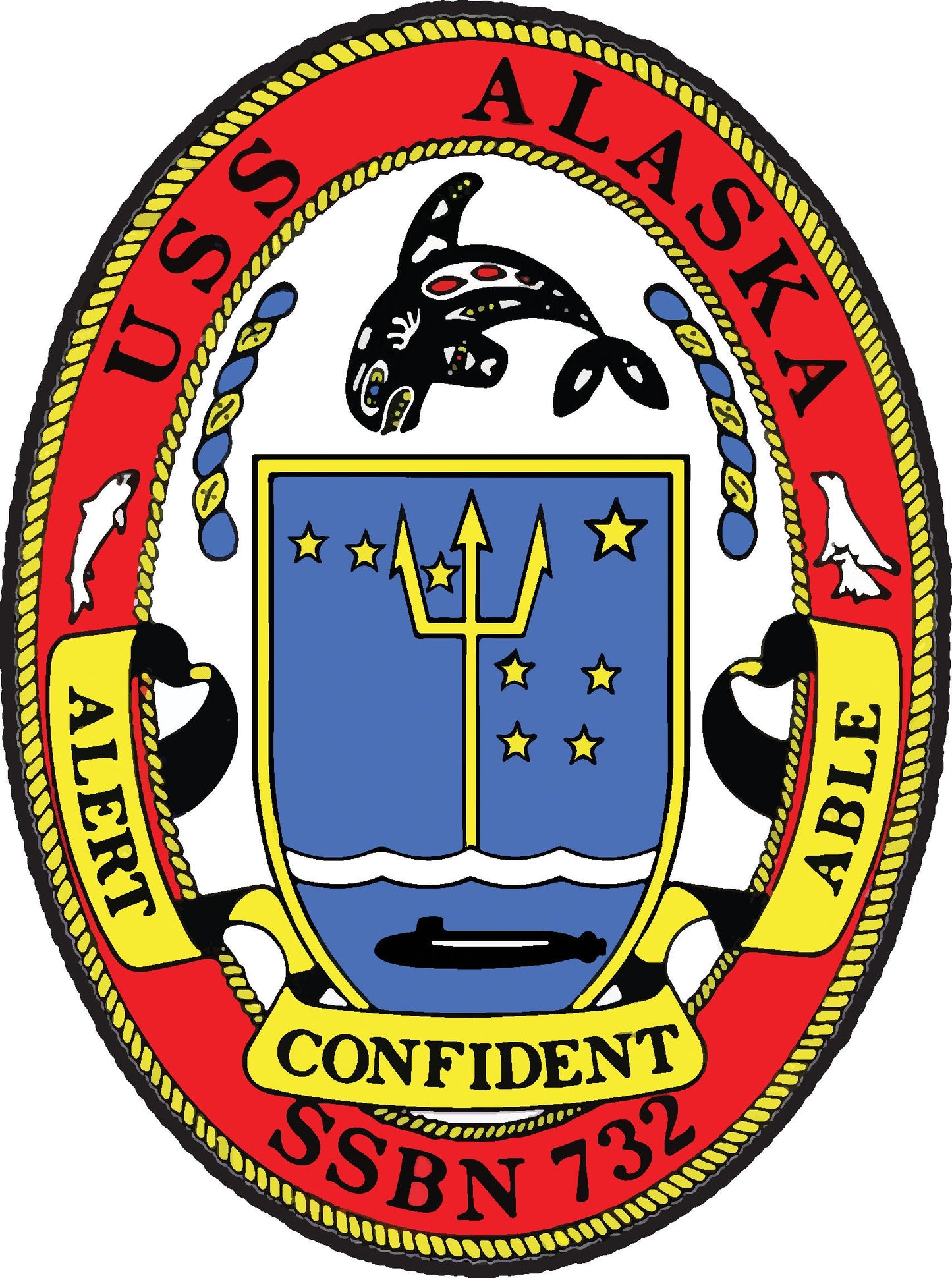 USS Alaska SSBN-732 Badge Iron On Heat Transfer Vinyl HTV Ohio Class Ballistic Missile Submarine