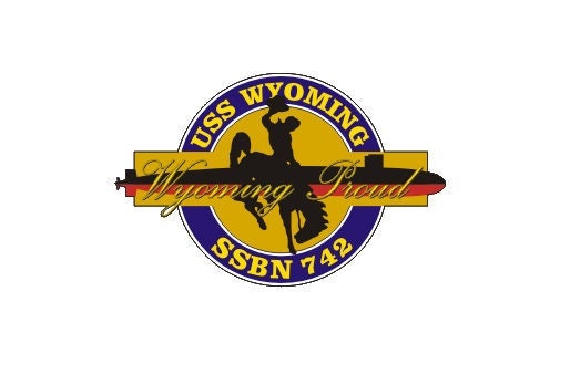 USS Wyoming SSBN-742 Badge Sticker Decal Ohio Class Ballistic missile submarine Car Sticker Bumper Sticker for Car Emblem