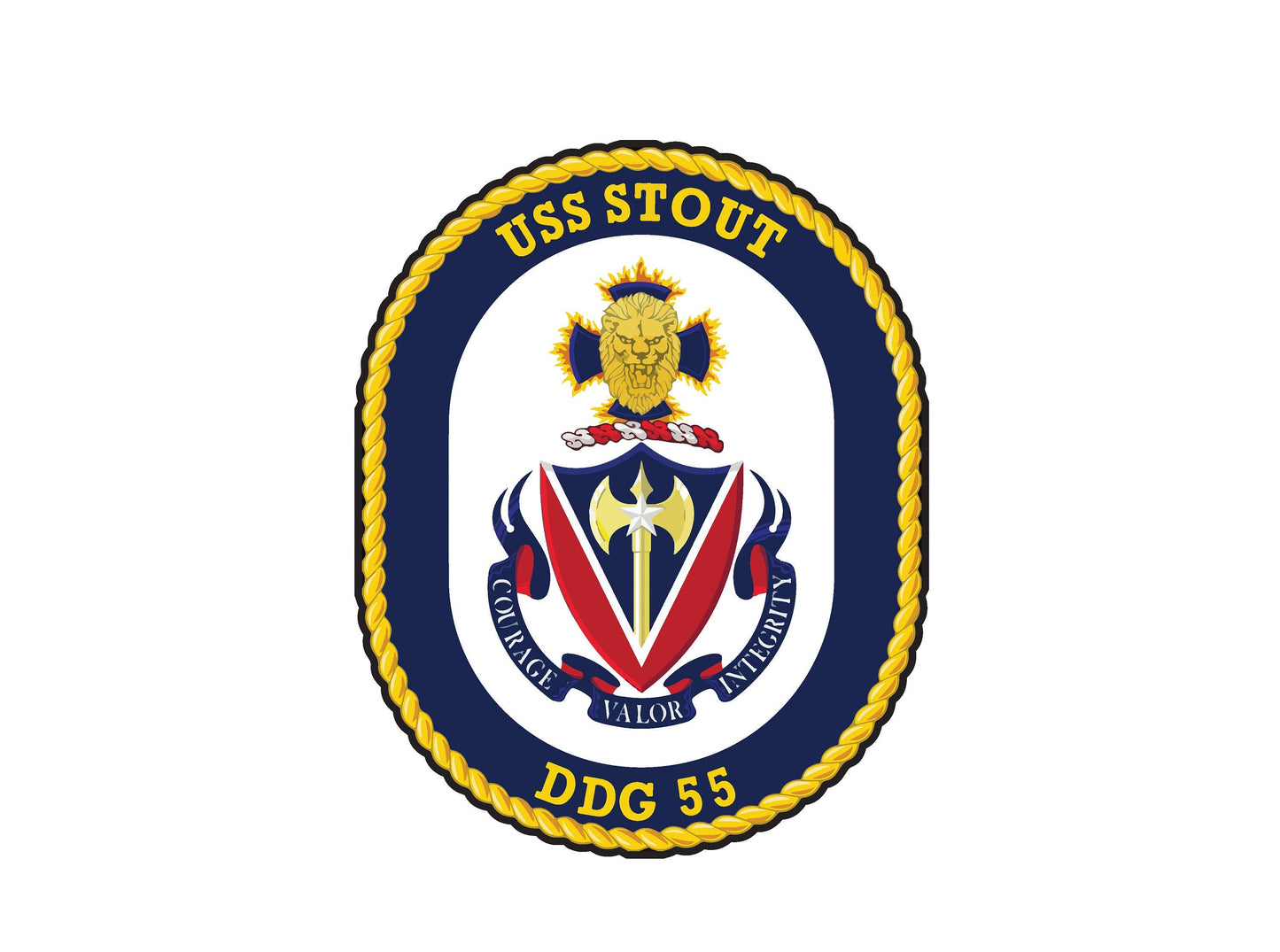 USS Stout DDG-55 Badge Sticker Decal Arleigh Burke Class Destroyer Car Sticker Bumper Sticker for Car Emblem