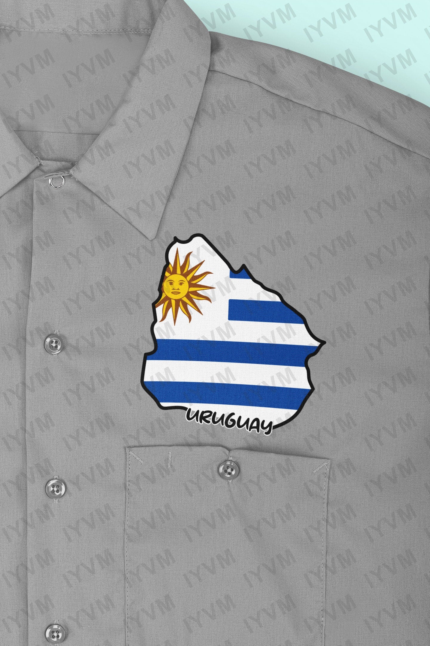 Uruguay Map Iron On Heat Transfer Vinyl HTV / Oriental Republic of the Uruguay / Libertad o Muerte / Montevideo / Uruguayan / Portuguese