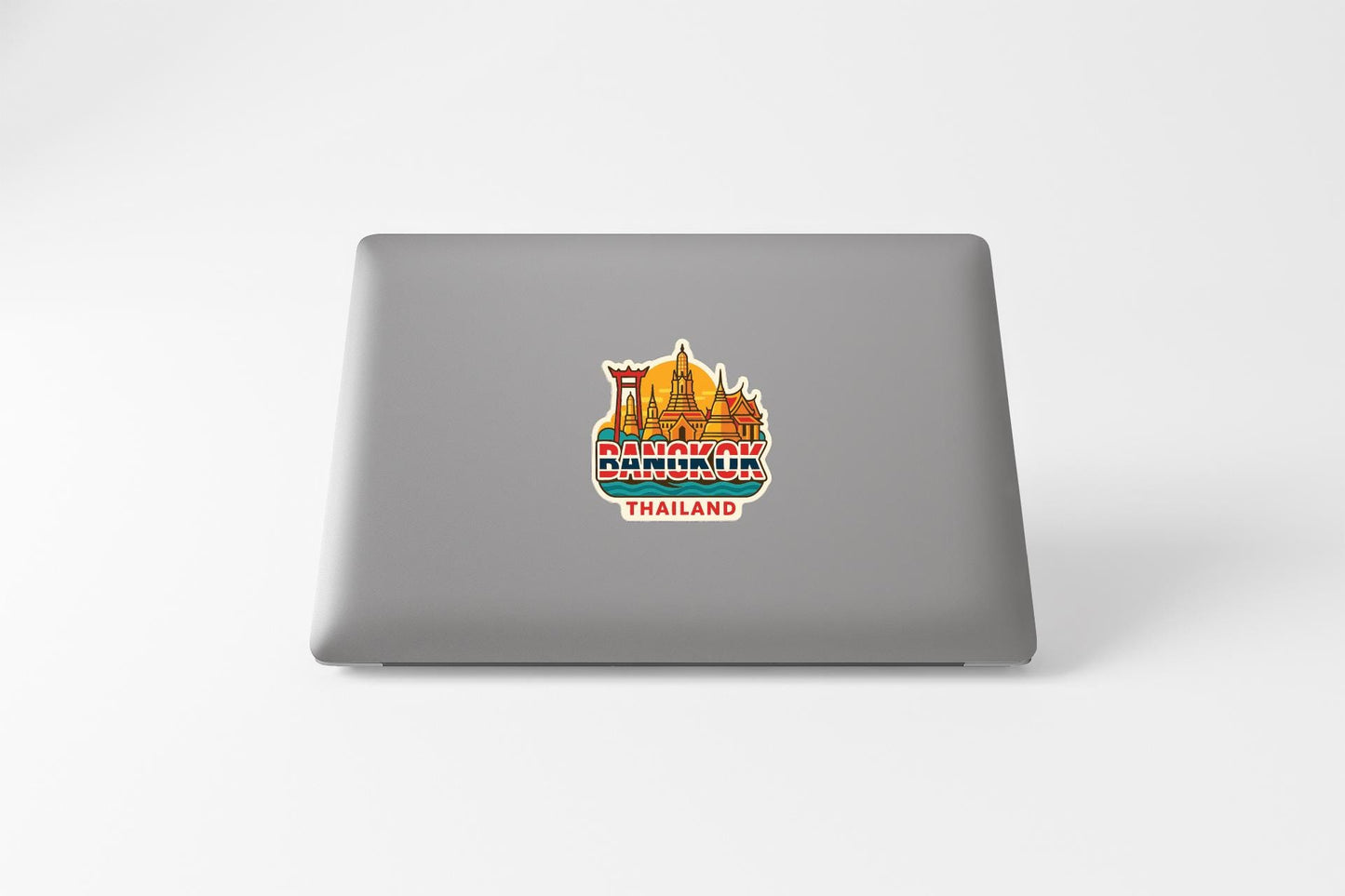A sticker featuring the skyline of Bangkok, Thailand, with the text "BANGKOK THAILAND" printed on it.