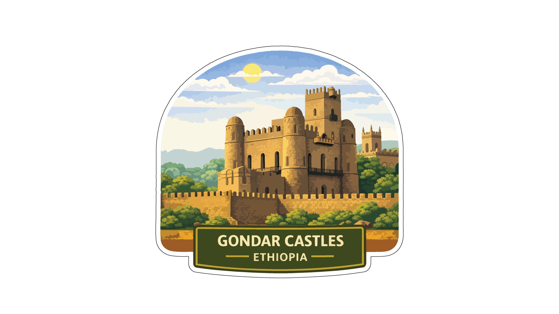 a castle, specifically the Gondar Castles in Ethiopia.