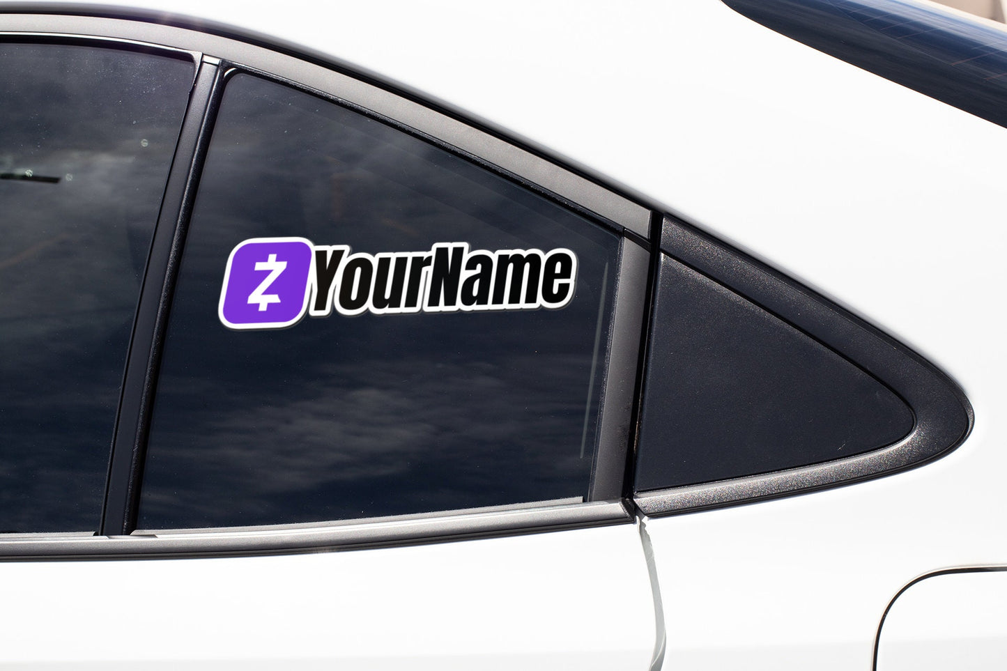 Personalized Zelle Username Sticker Decal Social Media Handle User ID Sticker Tag Venmo Cash App